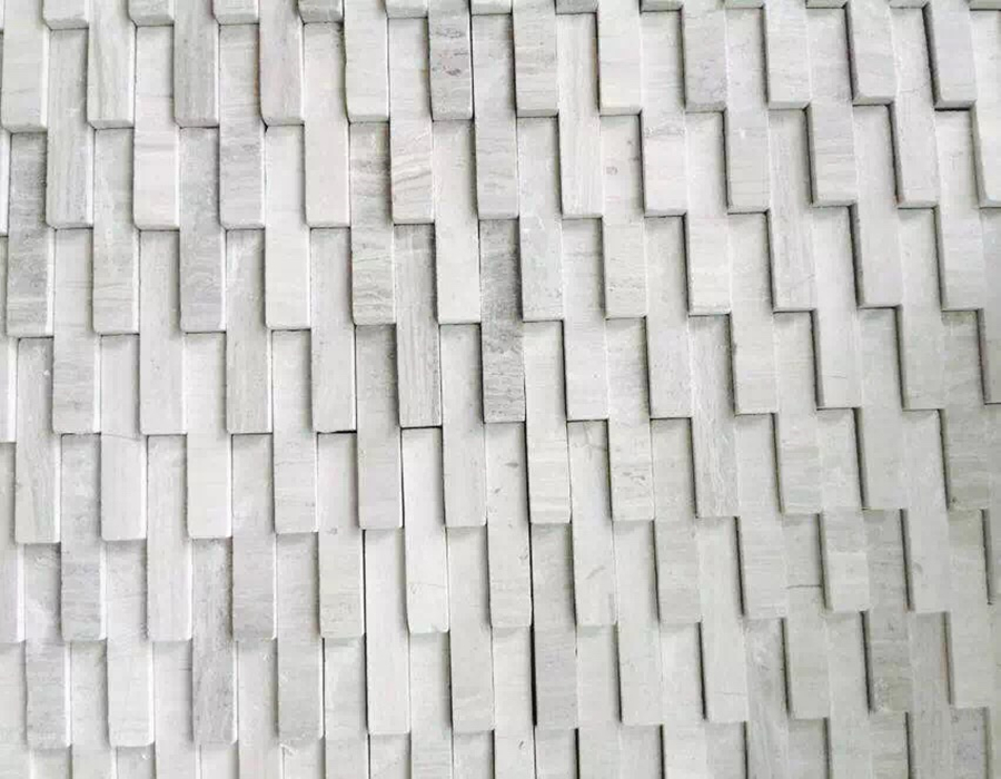Mosaico blanco de madera 3D
