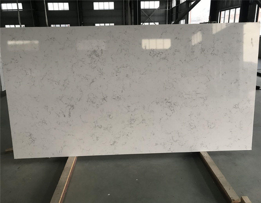 QS05 Carrara White Quartz Density 2.5 kg per m3 Jumbo Slab 3.2 x 1.6 meters 20mm