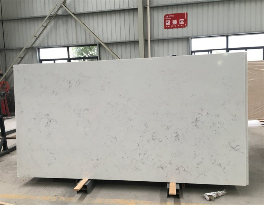 QS11 Carrara White Quartz SLAB few impurity 2.5 g/cm3 A grade Slabs