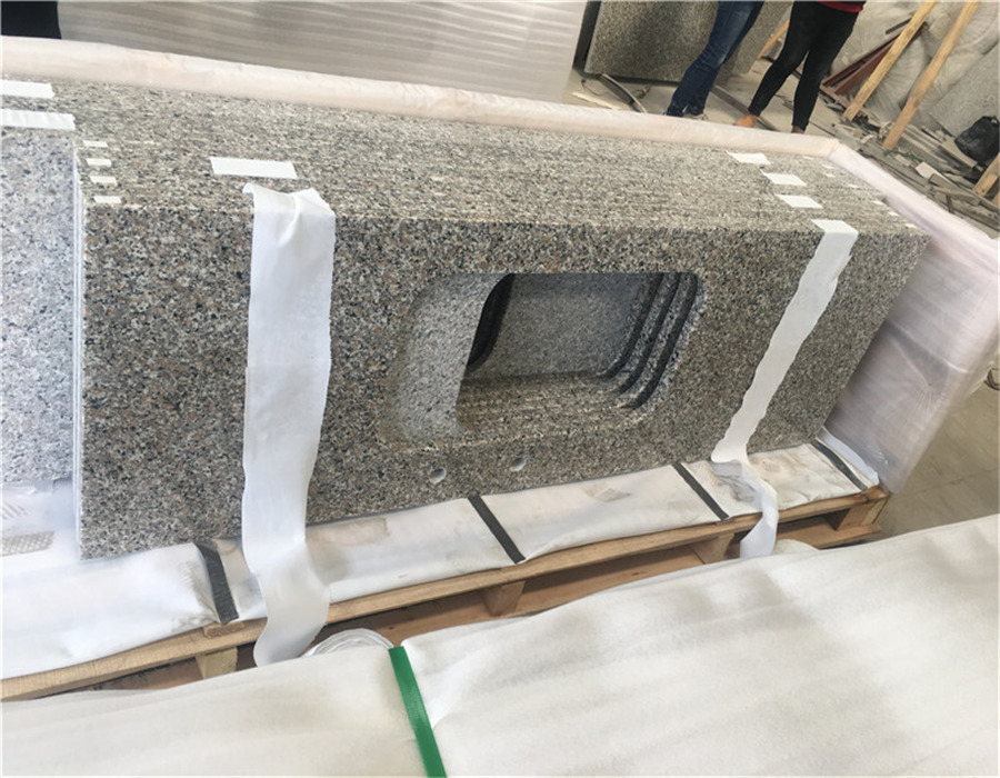 GC14 new Queen grey granite vanity with rectangle sink hole