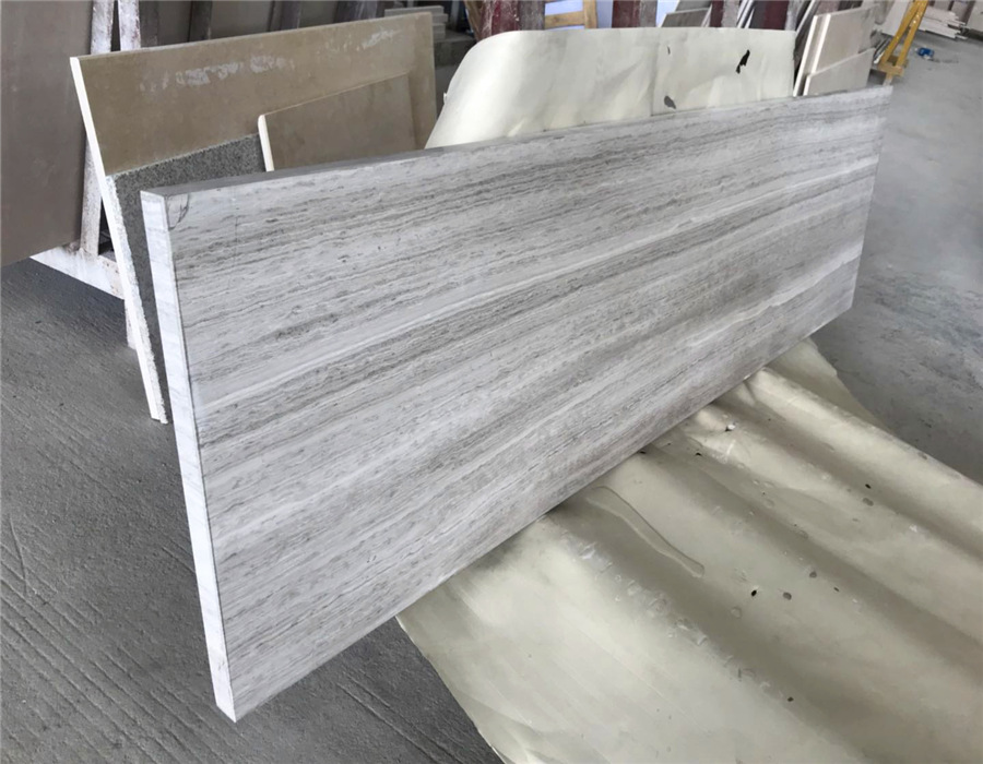 MC05 White wooden marble tabletop with 4cm edges