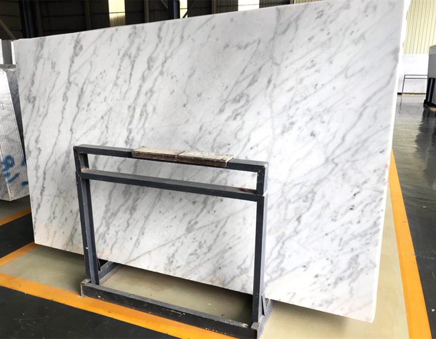 Bianco Statuario marble slab translucent
