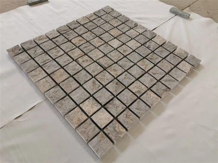 Top natural and five sides sawn cut mesh paver (7)