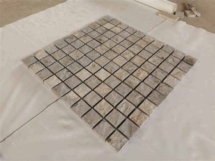 Top natural and five sides sawn cut mesh paver (1)