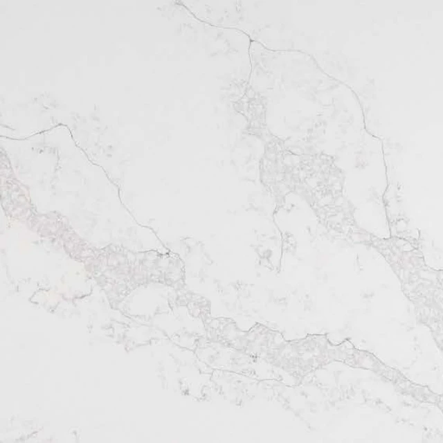 White zero-silica engineered quartz slab