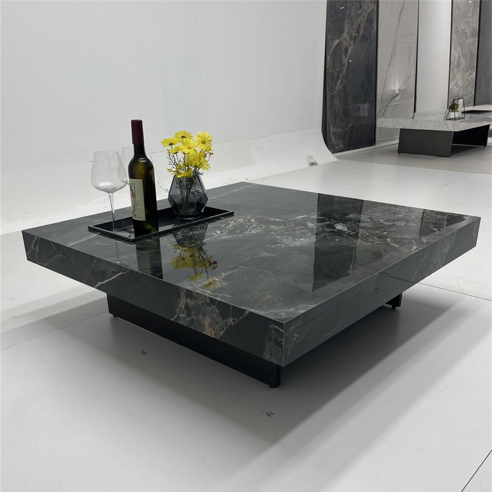 Zimbabwe Black Black Square Box Coffee Table